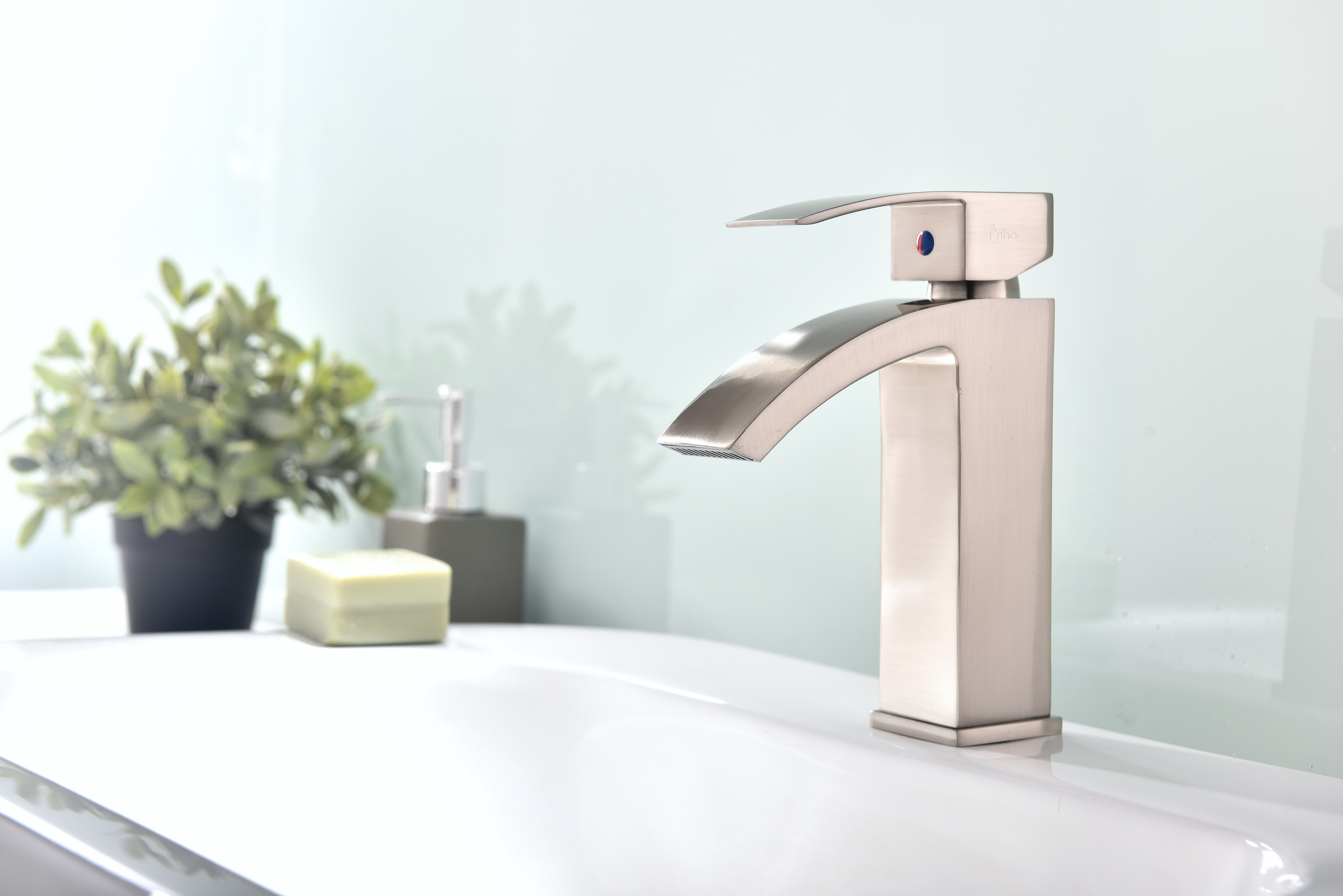 Single Handle Waterfall Bathroom Vanity Sink Faucet with Extra L - Click Image to Close